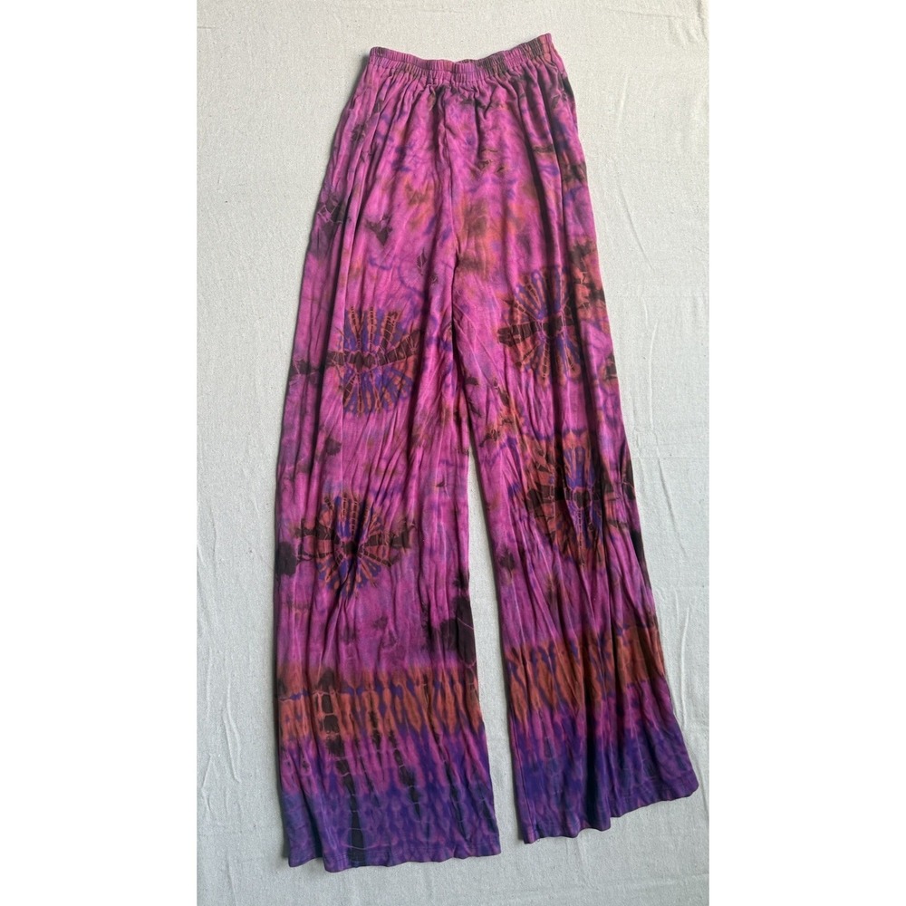 Earthbound Trading Co Wide Leg Tie Dye Hippy Pants Size Small - Picture 2 of 2